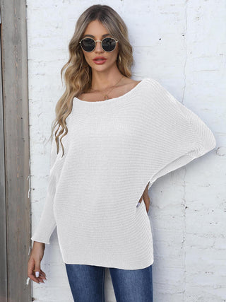 Shop Full Size Horizontal Ribbing Dolman Sleeve Sweater Now On Klozey Store - Trendy U.S. Premium Women Apparel & Accessories And Be Up-To-Fashion!