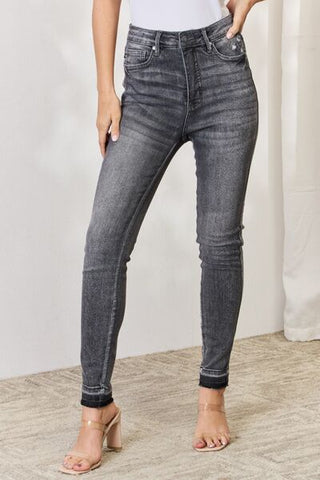 Shop Judy Blue Full Size High Waist Tummy Control Release Hem Skinny Jeans Now On Klozey Store - U.S. Fashion And Be Up-To-Fashion!