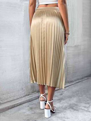 Shop Pleated Midi Skirt Now On Klozey Store - Trendy U.S. Premium Women Apparel & Accessories And Be Up-To-Fashion!