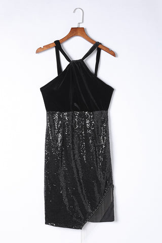 Shop Sequin Fringe Detail Sleeveless Dress Now On Klozey Store - Trendy U.S. Premium Women Apparel & Accessories And Be Up-To-Fashion!