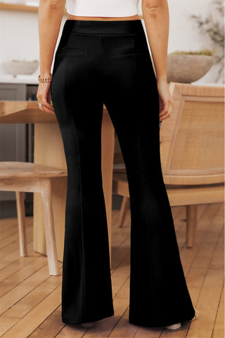 Shop Front Slit Flare Leg Pants Now On Klozey Store - Trendy U.S. Premium Women Apparel & Accessories And Be Up-To-Fashion!
