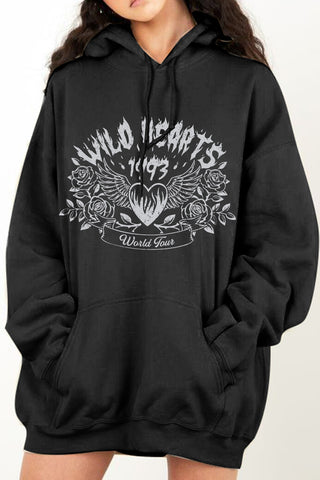 Shop Simply Love Full Size WILD HEARTS 1993 WORLD TOUR Graphic Hoodie Now On Klozey Store - Trendy U.S. Premium Women Apparel & Accessories And Be Up-To-Fashion!