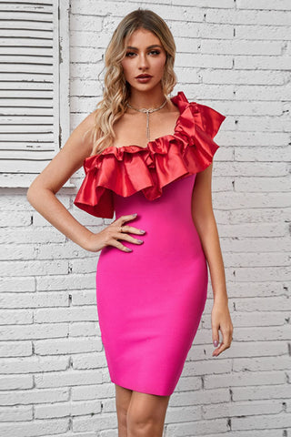 Shop Ruffled One-Shoulder Bodycon Dress Now On Klozey Store - U.S. Fashion And Be Up-To-Fashion!