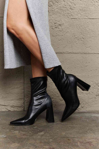 Shop Weeboo Stacy Block Heel Sock Boots Now On Klozey Store - Trendy U.S. Premium Women Apparel & Accessories And Be Up-To-Fashion!