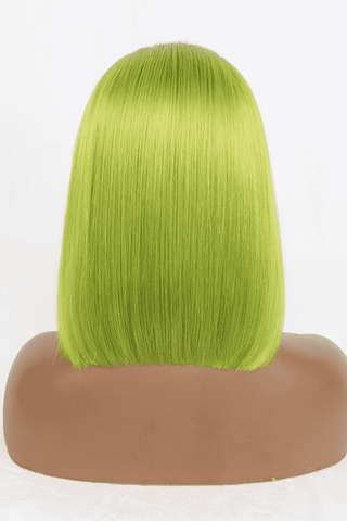 Shop 12" 140g Lace Front Wigs Human Hair in Lime 150% Density Now On Klozey Store - Trendy U.S. Premium Women Apparel & Accessories And Be Up-To-Fashion!