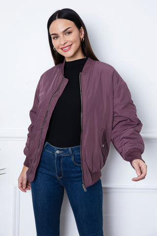Shop Ruched Zip Up Dropped Shoulder Jacket Now On Klozey Store - Trendy U.S. Premium Women Apparel & Accessories And Be Up-To-Fashion!