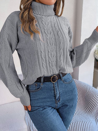 Shop Cable-Knit Turtleneck Sweater Now On Klozey Store - Trendy U.S. Premium Women Apparel & Accessories And Be Up-To-Fashion!