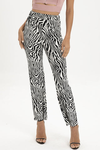Shop Zebra Print Straight Leg Pants Now On Klozey Store - Trendy U.S. Premium Women Apparel & Accessories And Be Up-To-Fashion!