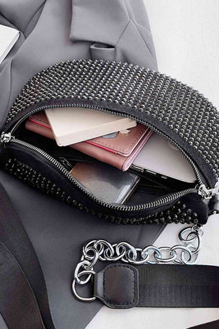 Shop Rhinestone PU Leather Sling Bag Now On Klozey Store - Trendy U.S. Premium Women Apparel & Accessories And Be Up-To-Fashion!