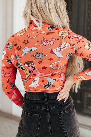 Shop Printed Mock Neck Long Sleeve Bodysuit Now On Klozey Store - Trendy U.S. Premium Women Apparel & Accessories And Be Up-To-Fashion!