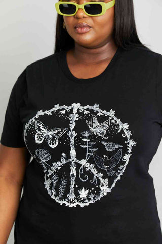 Shop mineB Full Size Butterfly Graphic Tee Shirt Now On Klozey Store - Trendy U.S. Premium Women Apparel & Accessories And Be Up-To-Fashion!