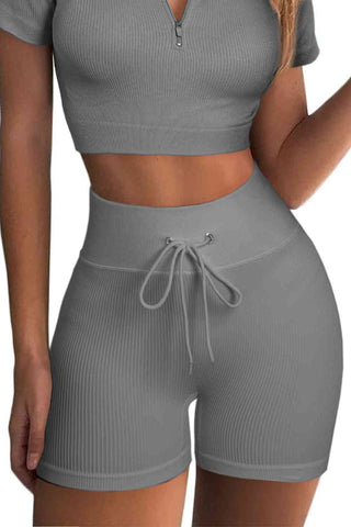 Shop Drawstring Ribbed Sports Shorts Now On Klozey Store - Trendy U.S. Premium Women Apparel & Accessories And Be Up-To-Fashion!