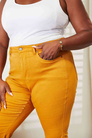 Shop Judy Blue Full Size High Waist Tummy Control Garment Dyed Flare Jeans Now On Klozey Store - Trendy U.S. Premium Women Apparel & Accessories And Be Up-To-Fashion!