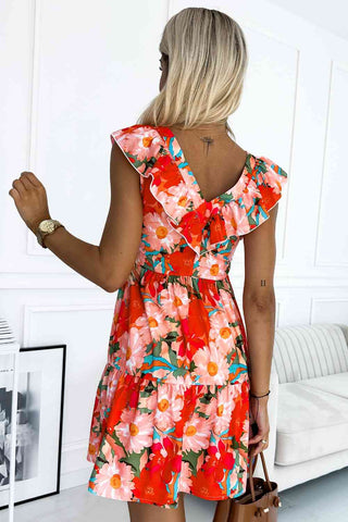 Shop Ruffled V-Neck Mini Dress Now On Klozey Store - Trendy U.S. Premium Women Apparel & Accessories And Be Up-To-Fashion!