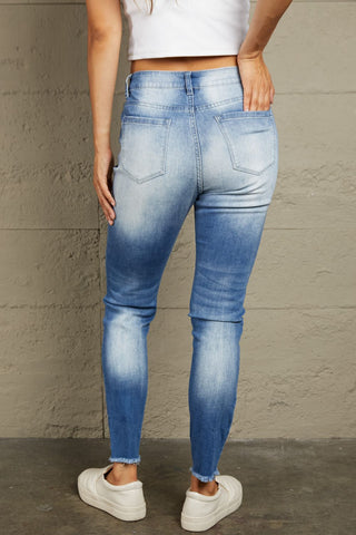 Shop Baeful Faded Mid High Rise Jeans Now On Klozey Store - Trendy U.S. Premium Women Apparel & Accessories And Be Up-To-Fashion!