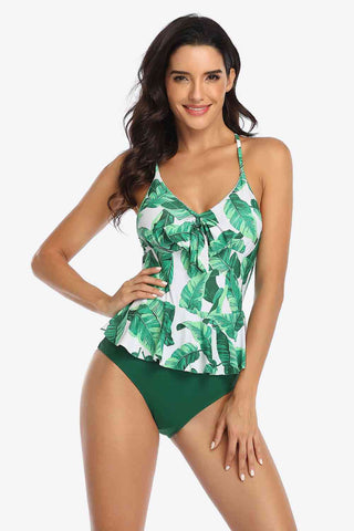 Shop Printed Ruffled Halter Neck One-Piece Swimsuit Now On Klozey Store - Trendy U.S. Premium Women Apparel & Accessories And Be Up-To-Fashion!