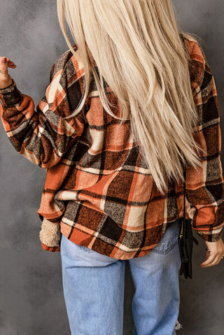 Shop Plaid Pocketed Button Up Jacket Now On Klozey Store - Trendy U.S. Premium Women Apparel & Accessories And Be Up-To-Fashion!