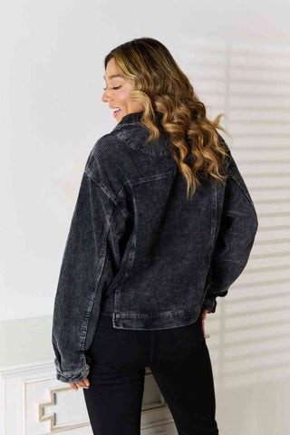 Shop Raw Hem Button Down Jacket Now On Klozey Store - U.S. Fashion And Be Up-To-Fashion!