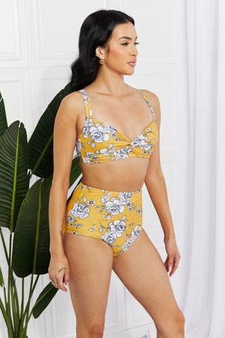 Shop Marina West Swim Take A Dip Twist High-Rise Bikini in Mustard Now On Klozey Store - Trnedy U.S. Premium Women Apparel & Accessories And Be Up-To-Fashion!