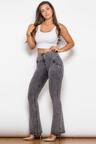 Shop Zip Detail Flare Long Jeans Now On Klozey Store - Trnedy U.S. Premium Women Apparel & Accessories And Be Up-To-Fashion!
