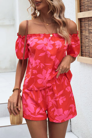 Shop Floral Off-Shoulder Top and Shorts Set Now On Klozey Store - Trendy U.S. Premium Women Apparel & Accessories And Be Up-To-Fashion!