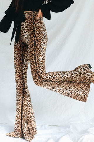 Shop Leopard Print Flare Leg Pants Now On Klozey Store - Trendy U.S. Premium Women Apparel & Accessories And Be Up-To-Fashion!