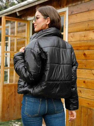 Shop Zip-Up High Neck Puffer Jacket Now On Klozey Store - U.S. Fashion And Be Up-To-Fashion!