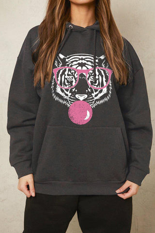 Shop Simply Love Simply Love Full Size Dropped Shoulder Tiger Graphic Hoodie Now On Klozey Store - Trendy U.S. Premium Women Apparel & Accessories And Be Up-To-Fashion!