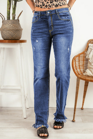 Shop Ripped Frayed Hem Jeans Now On Klozey Store - Trnedy U.S. Premium Women Apparel & Accessories And Be Up-To-Fashion!