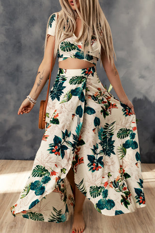 Shop Tropical Print Crop Top and Maxi Skirt Set Now On Klozey Store - Trendy U.S. Premium Women Apparel & Accessories And Be Up-To-Fashion!