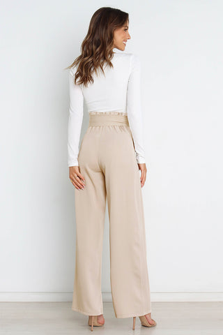 Shop Tie Front Paperbag Wide Leg Pants Now On Klozey Store - Trendy U.S. Premium Women Apparel & Accessories And Be Up-To-Fashion!