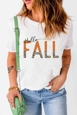 Shop HELLO FALL Graphic Tee Now On Klozey Store - Trendy U.S. Premium Women Apparel & Accessories And Be Up-To-Fashion!