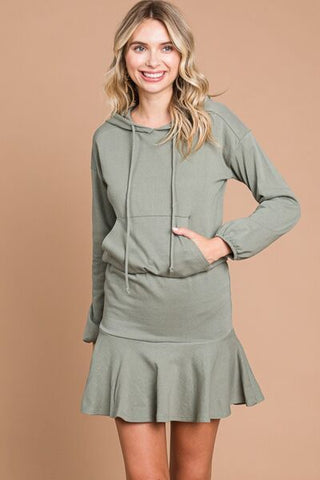 Shop Culture Code Full Size Drawstring Dropped Shoulder Hooded Mini Dress Now On Klozey Store - Trendy U.S. Premium Women Apparel & Accessories And Be Up-To-Fashion!