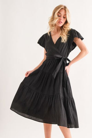 Shop And The Why Textured Tiered Midi Dress Now On Klozey Store - U.S. Fashion And Be Up-To-Fashion!