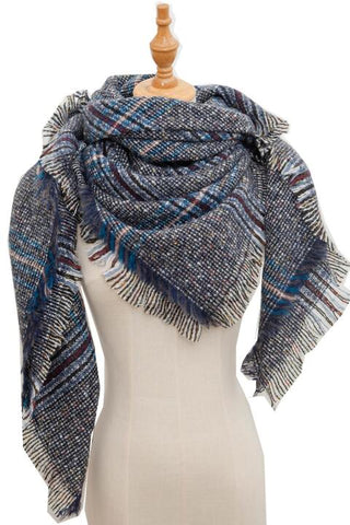 Shop Plaid Raw Hem Polyester Scarf Now On Klozey Store - Trendy U.S. Premium Women Apparel & Accessories And Be Up-To-Fashion!