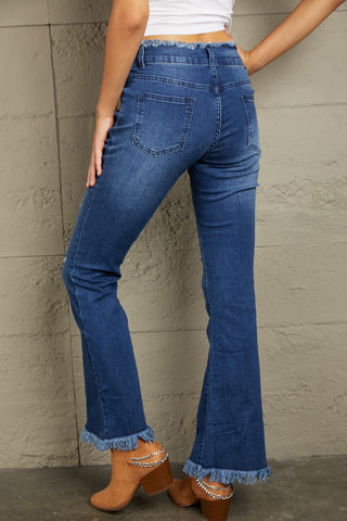 Shop Baeful High Waist Distressed Raw Hem Jeans Now On Klozey Store - Trendy U.S. Premium Women Apparel & Accessories And Be Up-To-Fashion!