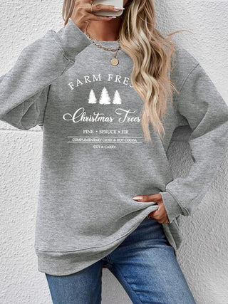 Shop Graphic Round Neck Dropped Shoulder Sweatshirt Now On Klozey Store - Trendy U.S. Premium Women Apparel & Accessories And Be Up-To-Fashion!