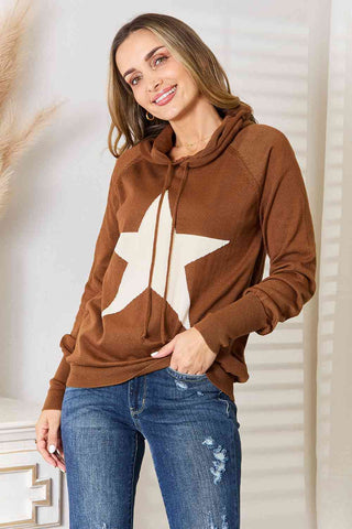 Shop Heimish Full Size Star Graphic Hooded Sweater Now On Klozey Store - U.S. Fashion And Be Up-To-Fashion!