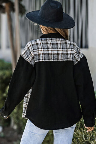 Shop Plaid Pocketed Button Up Denim Jacket Now On Klozey Store - U.S. Fashion And Be Up-To-Fashion!