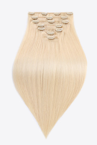 Shop 20" 120g Clip-in Hair Extensions Indian Human Hair in Blonde Now On Klozey Store - Trendy U.S. Premium Women Apparel & Accessories And Be Up-To-Fashion!