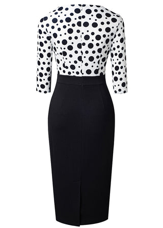 Shop Surplice Neck Polka Dot Pencil Dress Now On Klozey Store - U.S. Fashion And Be Up-To-Fashion!