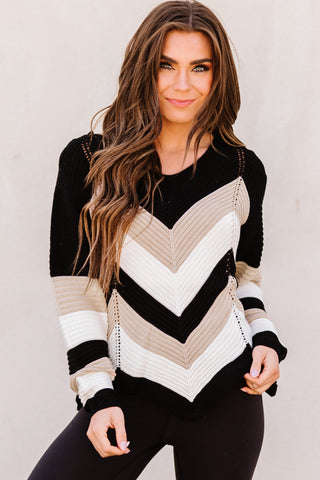 Shop Color Block Rib-Knit Sweater Now On Klozey Store - U.S. Fashion And Be Up-To-Fashion!