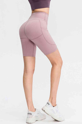 Shop Wide Waistband Sports Shorts with Pockets Now On Klozey Store - Trendy U.S. Premium Women Apparel & Accessories And Be Up-To-Fashion!