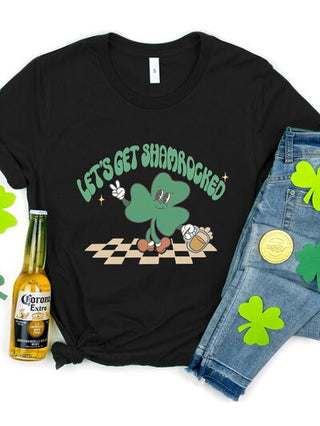 Shop LET'S GET SHAMROCKED Round Neck T-Shirt Now On Klozey Store - Trendy U.S. Premium Women Apparel & Accessories And Be Up-To-Fashion!