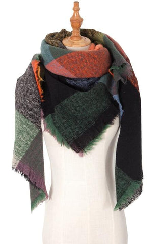Shop Plaid Raw Hem Polyester Scarf Now On Klozey Store - Trendy U.S. Premium Women Apparel & Accessories And Be Up-To-Fashion!