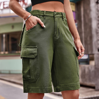Shop Denim Cargo Shorts with Pockets Now On Klozey Store - Trendy U.S. Premium Women Apparel & Accessories And Be Up-To-Fashion!