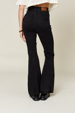 Shop Judy Blue Full Size High Waist Distressed Flare Jeans Now On Klozey Store - Trendy U.S. Premium Women Apparel & Accessories And Be Up-To-Fashion!