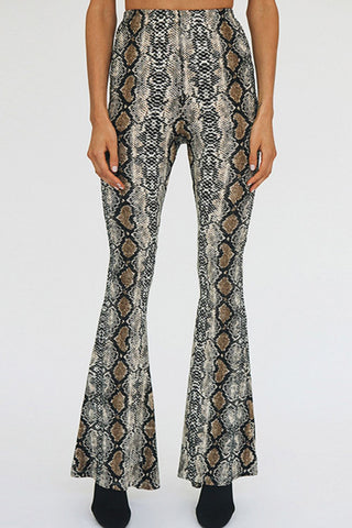 Shop Snakeskin Print Flare Pants Now On Klozey Store - Trnedy U.S. Premium Women Apparel & Accessories And Be Up-To-Fashion!