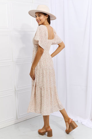 Shop HEYSON Let It Grow Full Size Floral Tiered Ruffle Midi Dress Now On Klozey Store - U.S. Fashion And Be Up-To-Fashion!