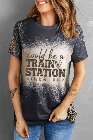 Shop Slogan Graphic Leopard Tee Shirt Now On Klozey Store - Trendy U.S. Premium Women Apparel & Accessories And Be Up-To-Fashion!